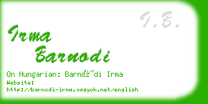 irma barnodi business card